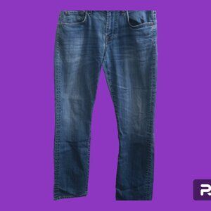 7 for all mankind the straight denim jeans in blue size 32.